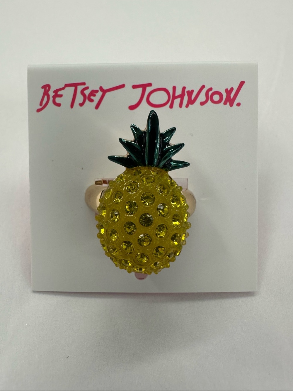BETSEY JOHNSON PINEAPPLE COCKTAIL STRETCH RING - NWT